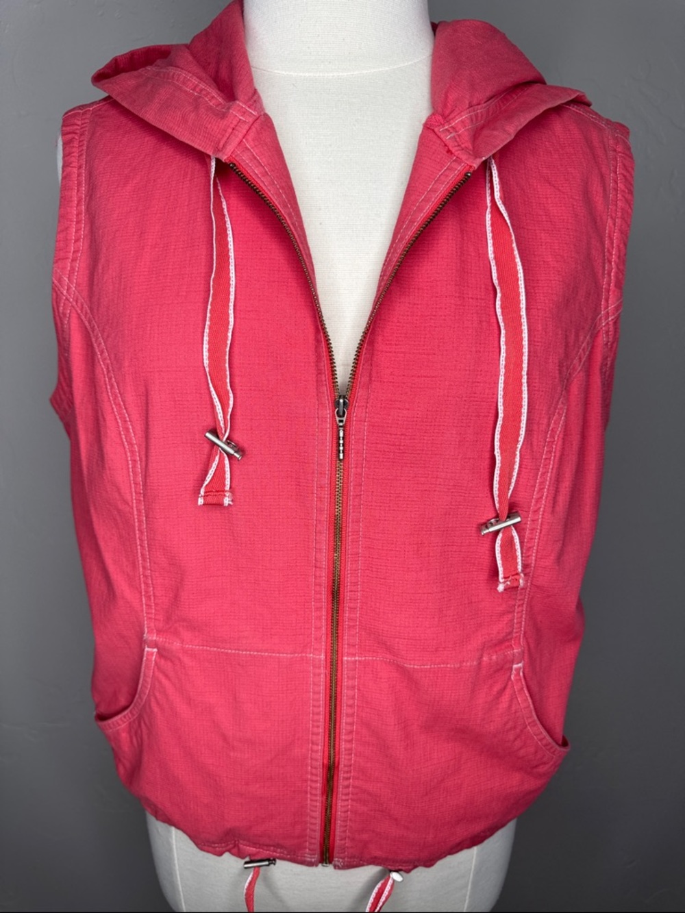Christopher & Banks Coral Hooded Sporty Vest